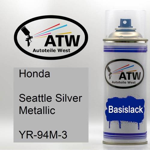 Honda, Seattle Silver Metallic, YR-94M-3: 400ml Sprühdose, von ATW Autoteile West.